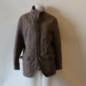 D'URBAN TAUPE QUILTED ZIP-UP JACKET SZ 48 US/L *